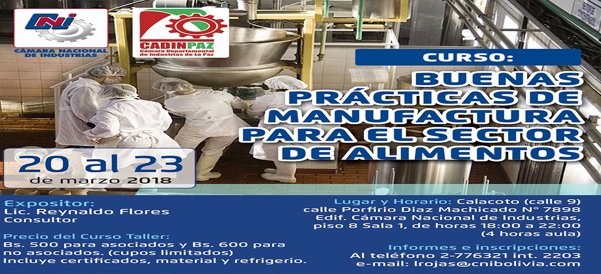 La CADINPAZ realiza curso sobre buenas prácticas de manufactura La CADINPAZ realiza curso sobre buenas prácticas de manufactura